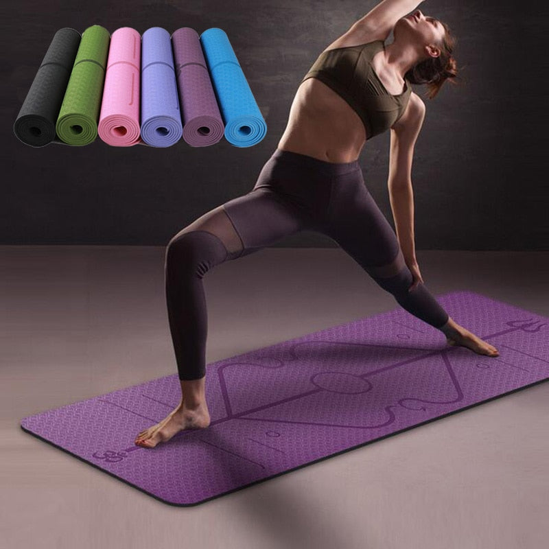 Non Slip Yoga Mat Position Line Beginner