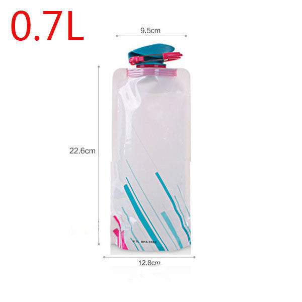 Mountaineering Folding Sports Bottle Outdoor Portable PE environmental Protection Water Bag Riding Plastic Water Cup Drinking Water Bag