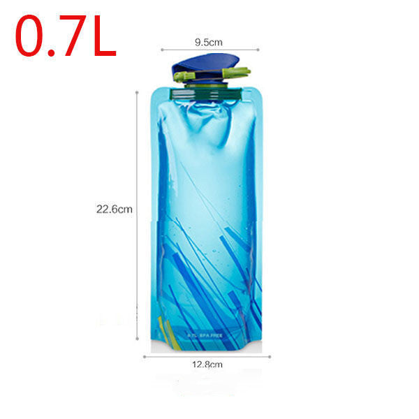 Mountaineering Folding Sports Bottle Outdoor Portable PE environmental Protection Water Bag Riding Plastic Water Cup Drinking Water Bag
