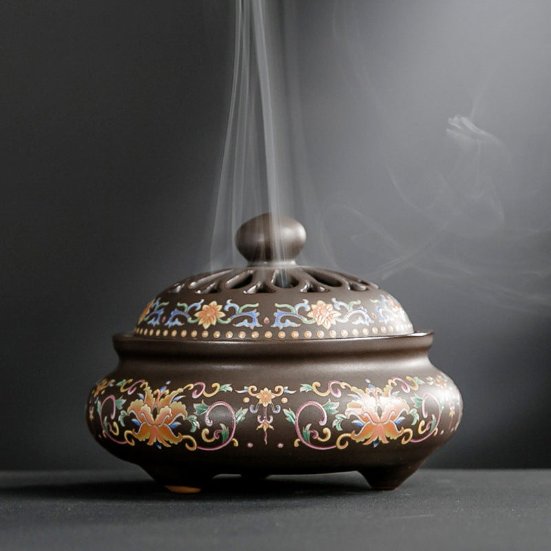 Ceramic Cloisonne Incense Burner, Backward Incense Burner, Incense Channel Enamel