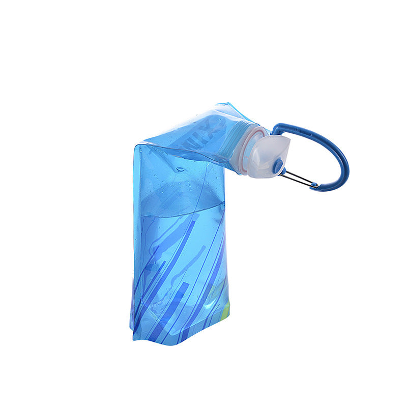 Travel Portable Collapsible Folding Drinking Water Pot Outdoor Sports Water Bottle Carabiner Water Bottle Bag Camp Bag