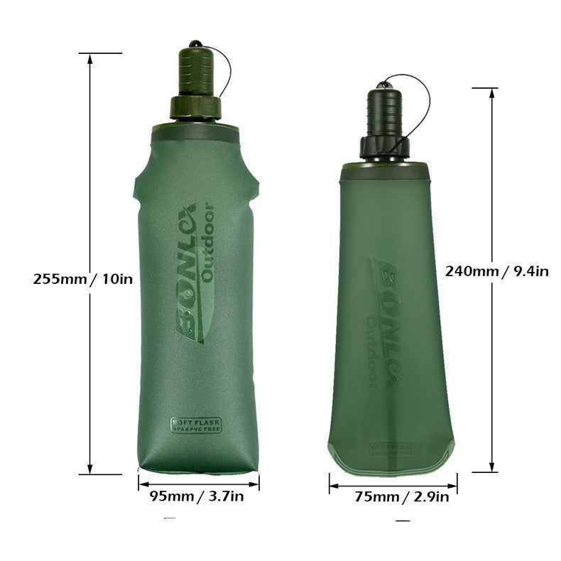 Outdoor Sports Fitness Soft Water Bottle Food Grade Soft Water Cup Mountaineering Running Foldable Drinking Water Bag 250 500ml