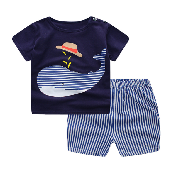Cartoon Clothing Baby Boy Summer Clothes T-shirt Baby Girl Casual Clothing Sets
