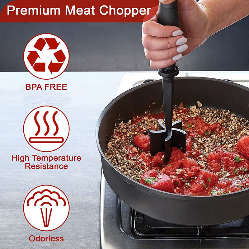 Multifunctional Meat Chopper Heat Resistant Meat Masher Nylon Hamburger Chopper Ground Utensil Non Stick Cookware Tool Kitchen Gadgets