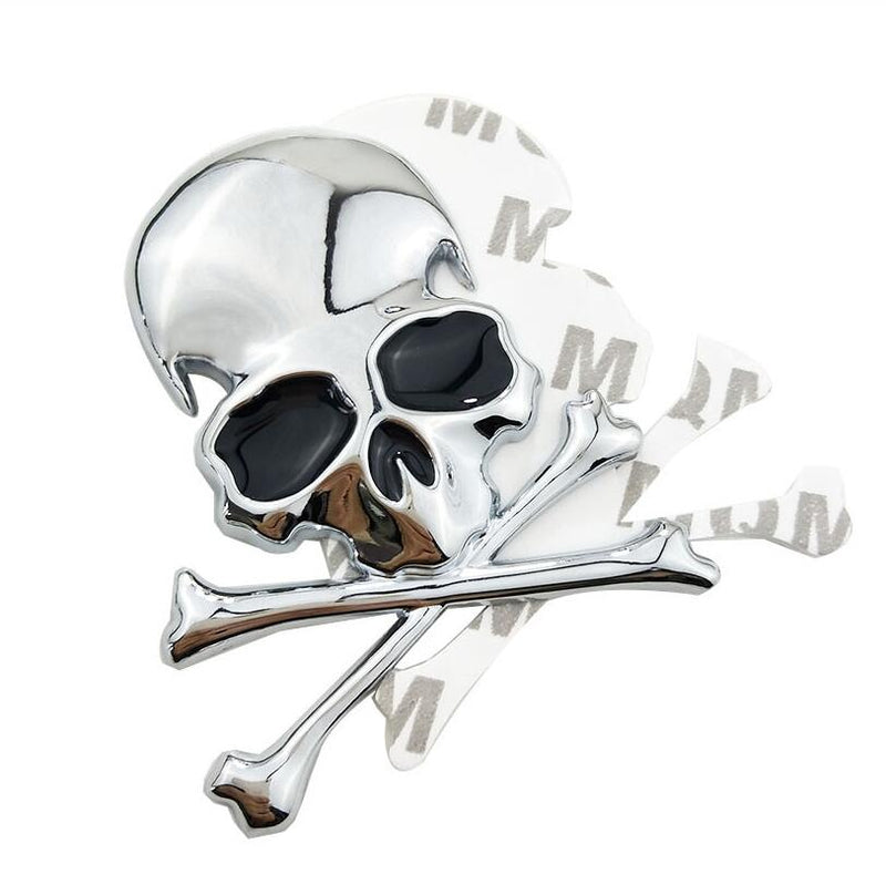 3d metal alloy zinc skull skeleton bones car truck bike stickers labels emblem sign car styling jewelry intimate accessories