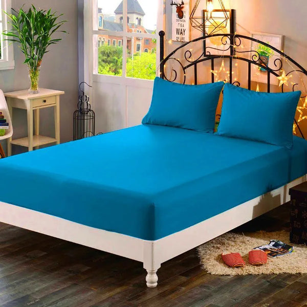 Polyester Solid Fitted Sheet Mattress Cover