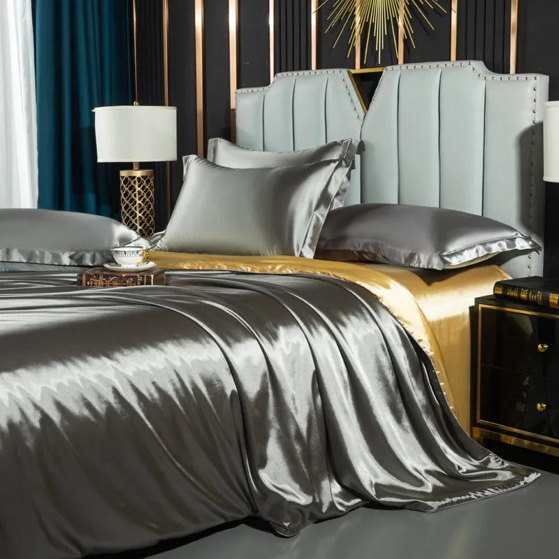 Silk Bedding Set with Duvet Cover