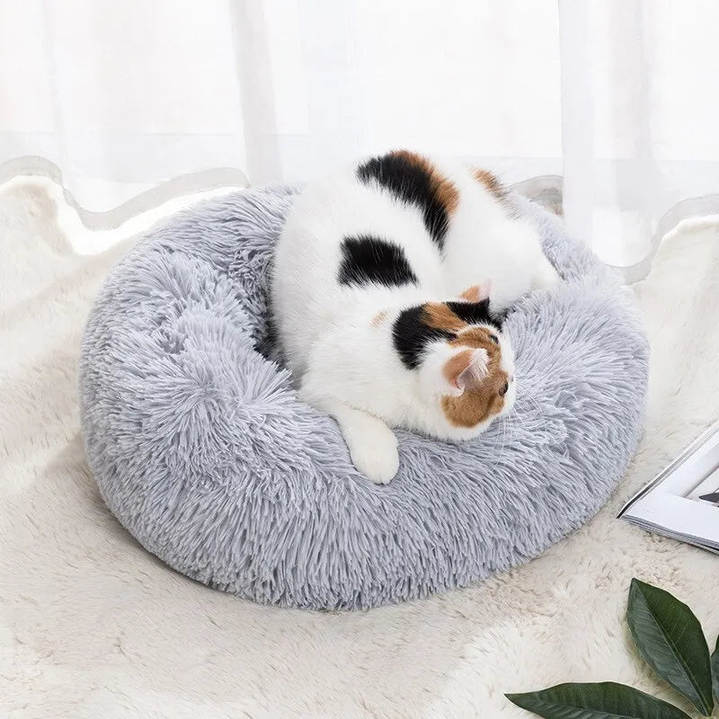 Cat Nest Round Soft Shaggy Mat Bed