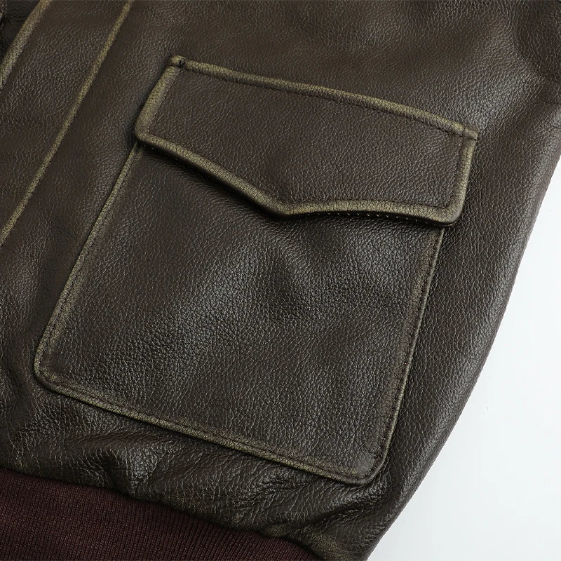 Vintage Olive Men's Leather Jacket