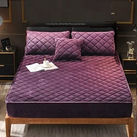 Crystal Velvet Thicken Quilted Mattress Cover