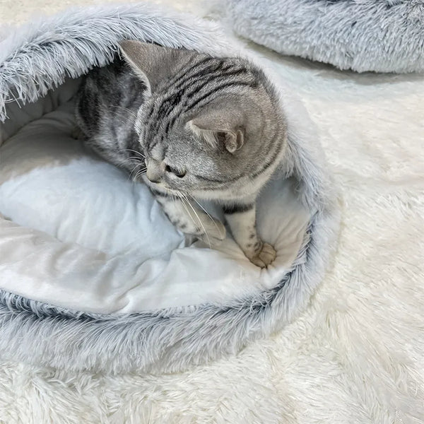 Winter Long Plush Pet Cat Bed