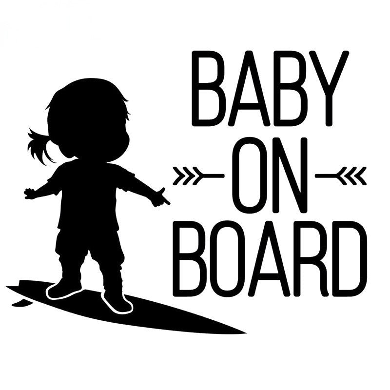 Various Sizes Colors Car Stickers Vinyl Decal Baby On Board Sign Surfing Art Motorcycle Decorative Accessories Creative