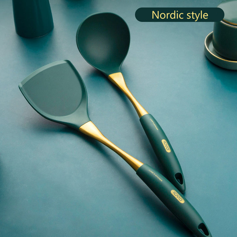 Stainless Steel Silicone Spatula Spoon Non-stick Cookware Set