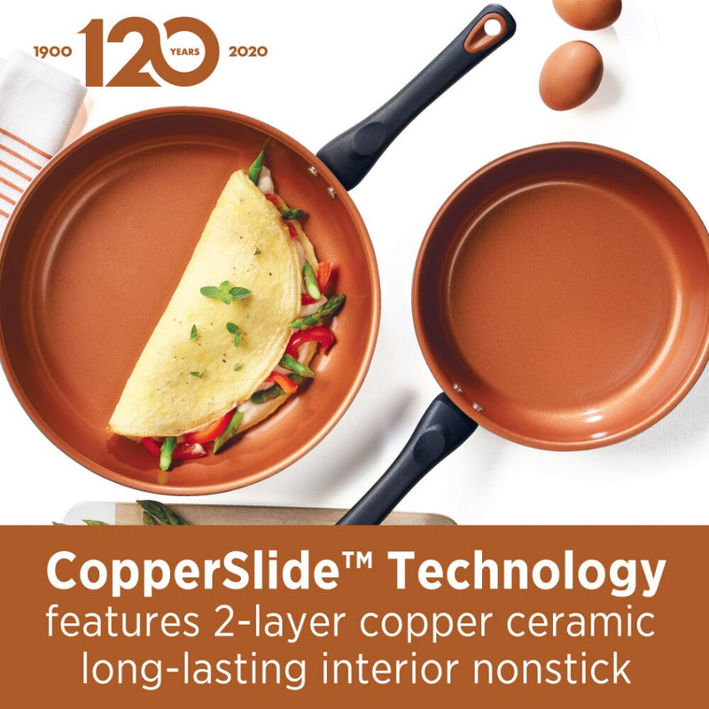 OIMG  Glide Copper Ceramic Nonstick Cookware Set, Black, 12-Piece