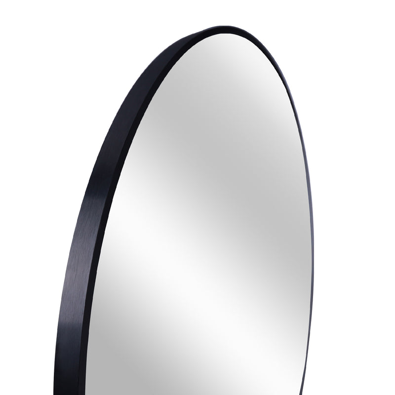 SDKOA Large Round Mirror 32 Inch with Black Aluminum Frame for Wall Decor;  Bathroom Big Circle Mirror Modern Style Wall Hanging for Bedroom;  Living Room;  Dorm or Entryways