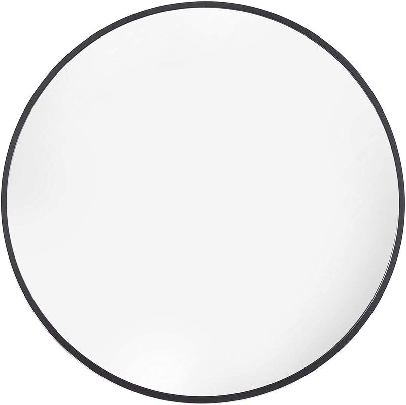 SDKOA Large Round Mirror 32 Inch with Black Aluminum Frame for Wall Decor;  Bathroom Big Circle Mirror Modern Style Wall Hanging for Bedroom;  Living Room;  Dorm or Entryways