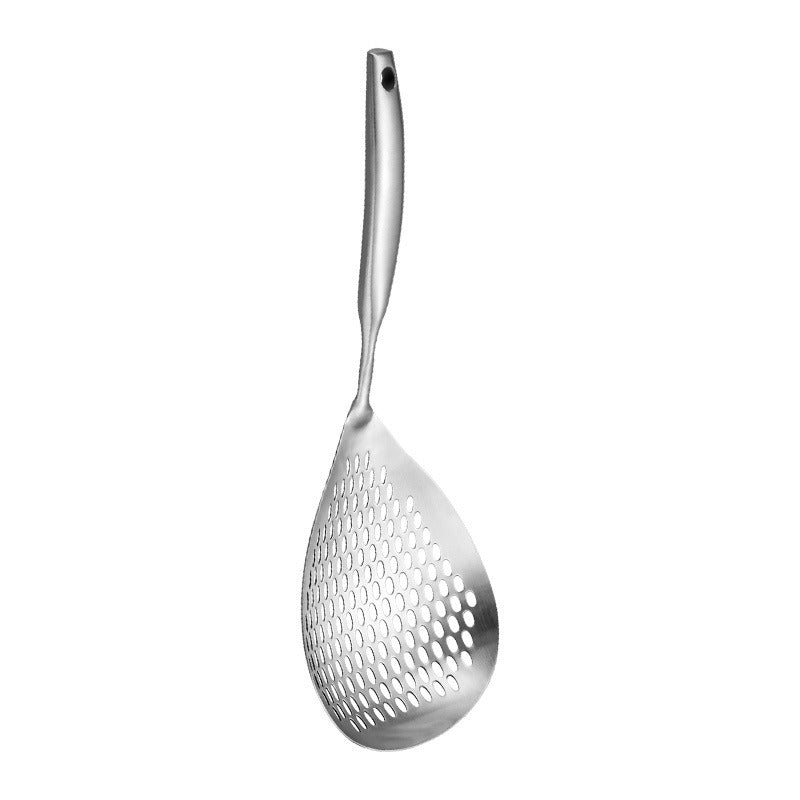 1pc 304 Stainless Steel Slotted Spoons For Cooking; Skimmer Slotted Spoon; Metal Filter Spoon With Holes; Kitchen Tool